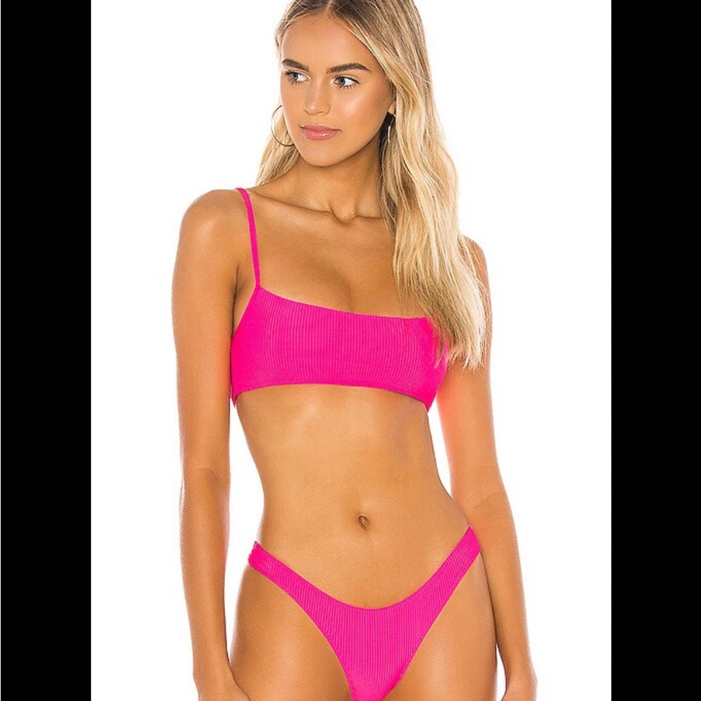Frankies Bikinis heart throb pink bikini set